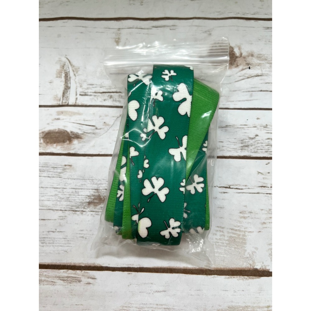 Green Shamrock Clover Suspenders  X-Back Clip-On 48 Inch